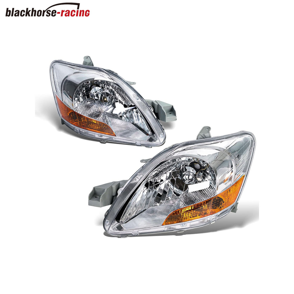 Headlight Set Left and Right Compatible for Toyota Yaris Sedan 2007 2008 2009 2010 2011, Replaces OE number 8117052A80, 8113052A90