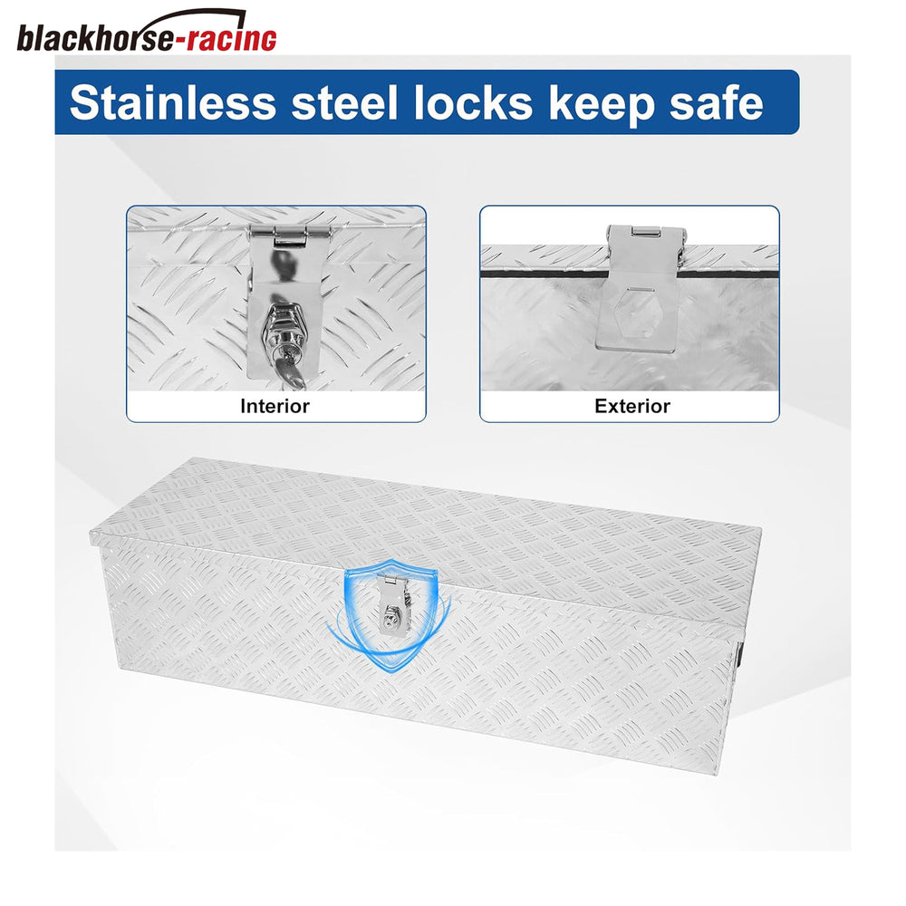 
                  
                    39 Inch Truck Tool Box Aluminum Stripes Truck Bed Tool box for Truck,Pickup,RV,Trailer,Waterproof Storage Organizer with Side-Handles,Lock and Keys-Silver
                  
                