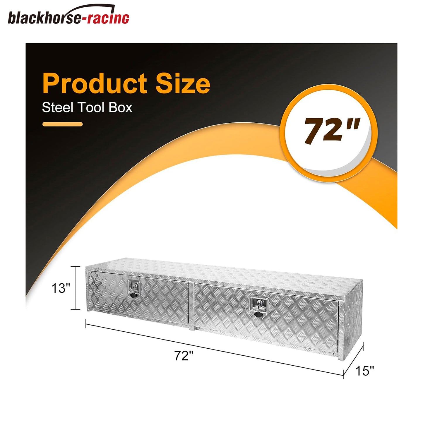 
                  
                    72" Truck Tool Box With Two Lower Drawers,Aluminum Diamond Plate ToolBox 72 x 15 x 13 Inch Chest Box with Lockable T-Handle Latch For Storage And Organization-Silver
                  
                