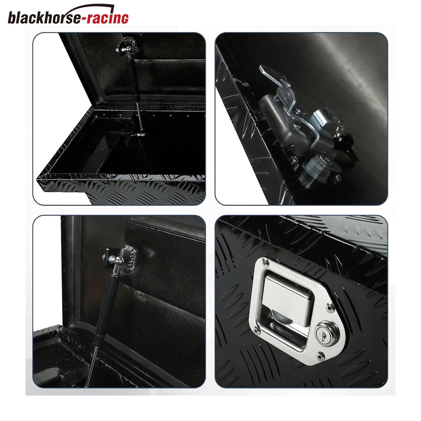 
                  
                    60 Inch Heavy Duty Aluminum Stripes Plated Tool Box Pick Up Truck Bed RV Toolbox Waterproof Storage Organizer with Lock and Key,60"x 12"x 14"-Black
                  
                