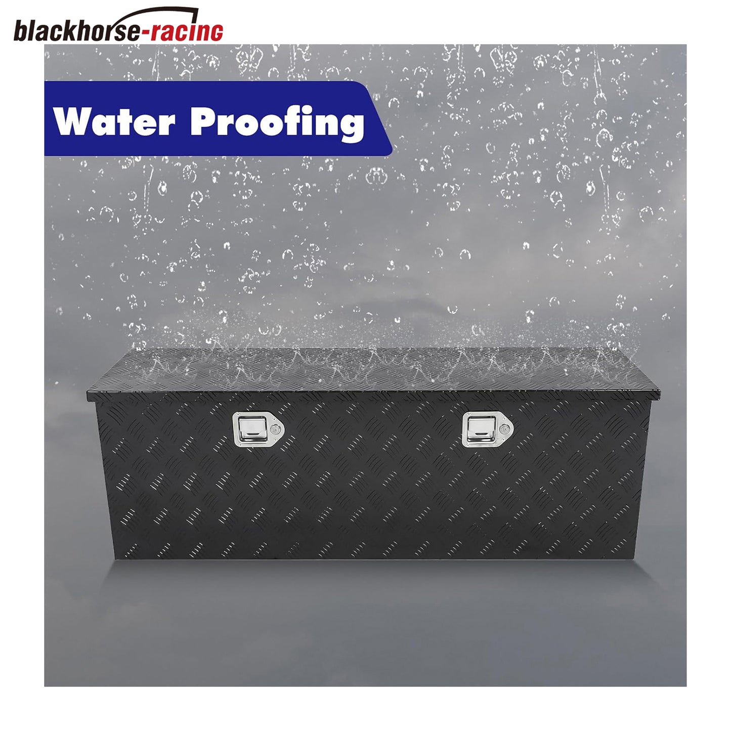 
                  
                    48x14x16 Inch Truck Tool Box Black Aluminum Pickup Truck Bed Storage Chest Toolbox Outside with Lock and Keys 5 Bar Tread,Waterproof Job Tool Box
                  
                