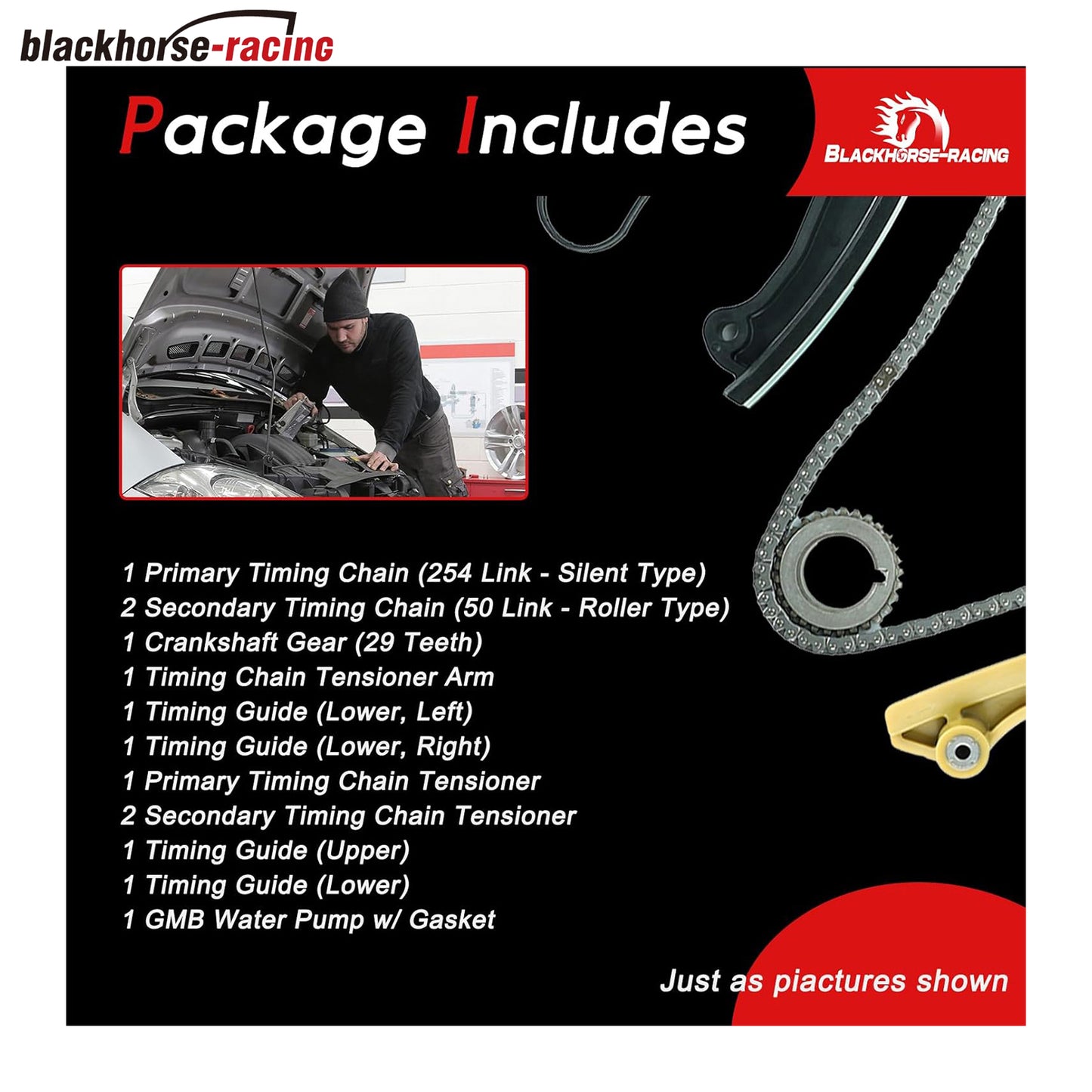 
                  
                    Timing Chain Kit with Water Pump Compatible with 2013-2017 Ford Edge Taurus Lincoln MKS MKX 3.5 3.7L
                  
                