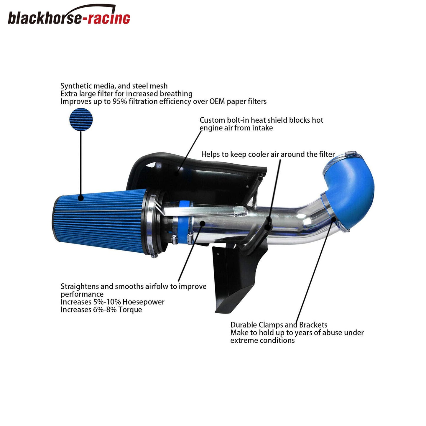 
                  
                    4" Cold Air Intake System Kit Compatible with 1999-2006 Chevy/GMC/Cadillac (Avalanche Suburban Tahoe Silverado Sierra Yukon Escalade) 4.8L 5.3L 6.0L V8
                  
                