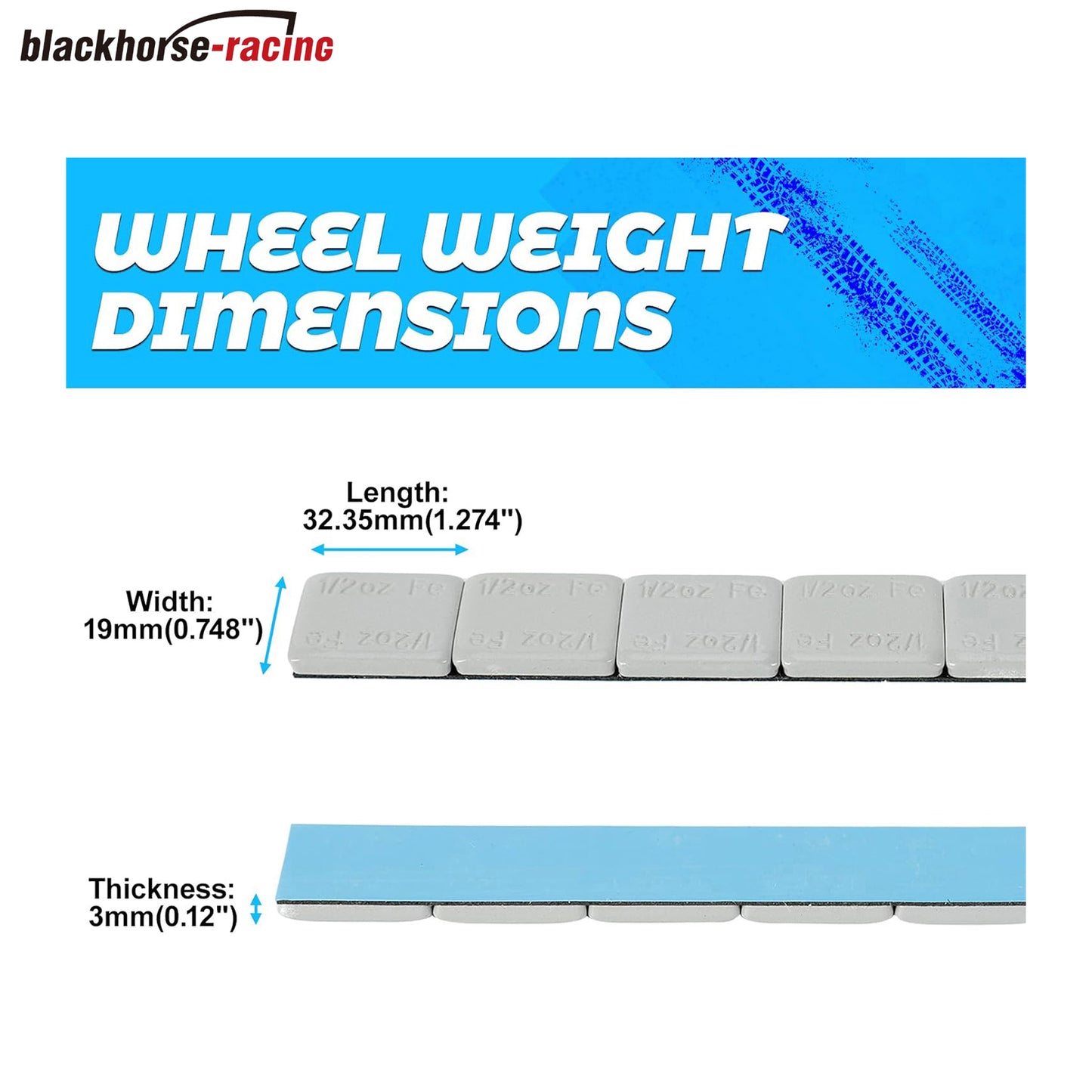 
                  
                    1/2oz. Stick on Wheel Weights, Tire Balancing Wheel Weights for Motorcycles, Cars, Trucks, SUVs, Low Profile, Total 360pcs 180oz. Grey
                  
                