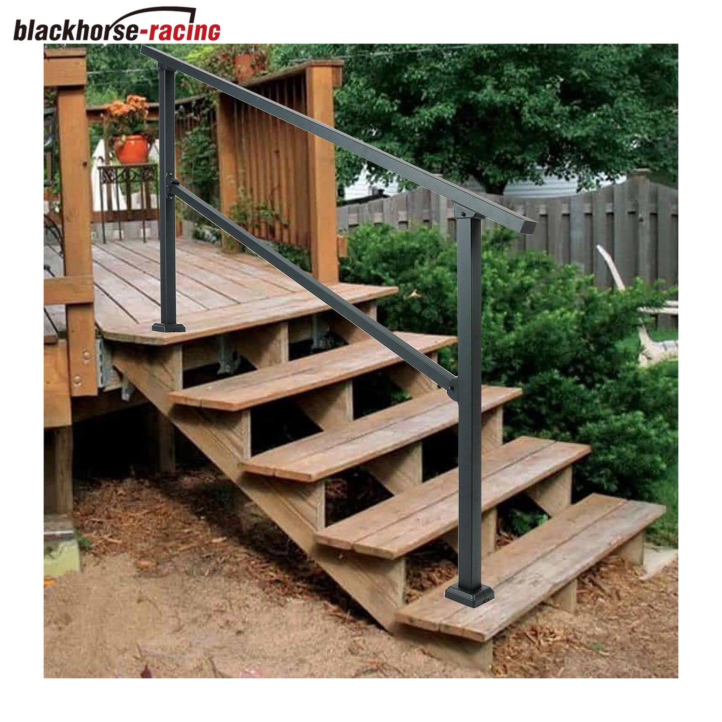 
                  
                    5 Steps Handrails Deck Handrails Stair Railing Indoor Black Wrought Iron Hand Rails for Outdoor Steps Railing Kit (4-5 Steps Handrail)
                  
                