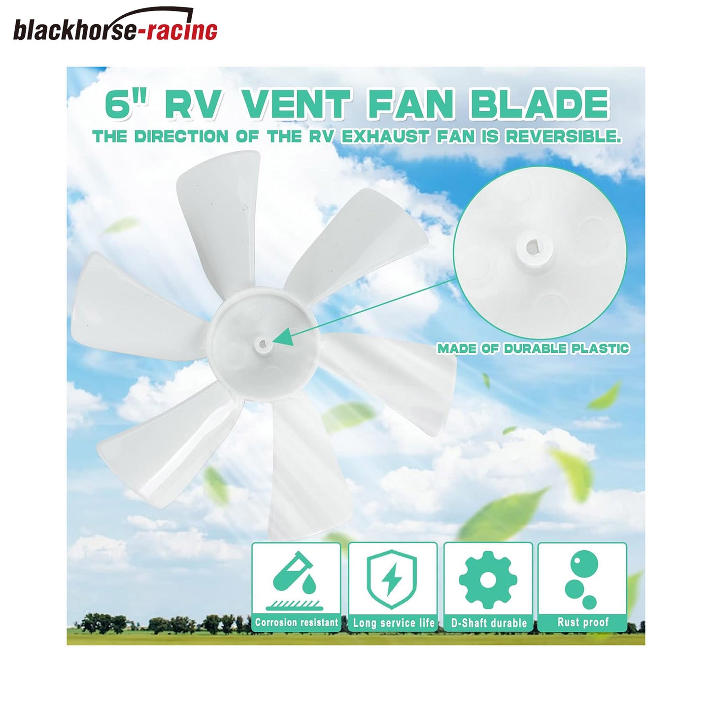 
                  
                    White 6 inch RV Fan 12V D - Shaft Replacement Camper Fan Blade Bathroom Fan Home Bathroom Mobile Home RV Motor
                  
                