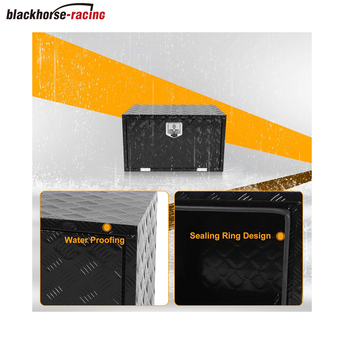 
                  
                    30-inch toolbox storage container with lock and key – suitable for pickup trucks, RVs, trailers, and heavy-duty waterproof black boxes.
                  
                
