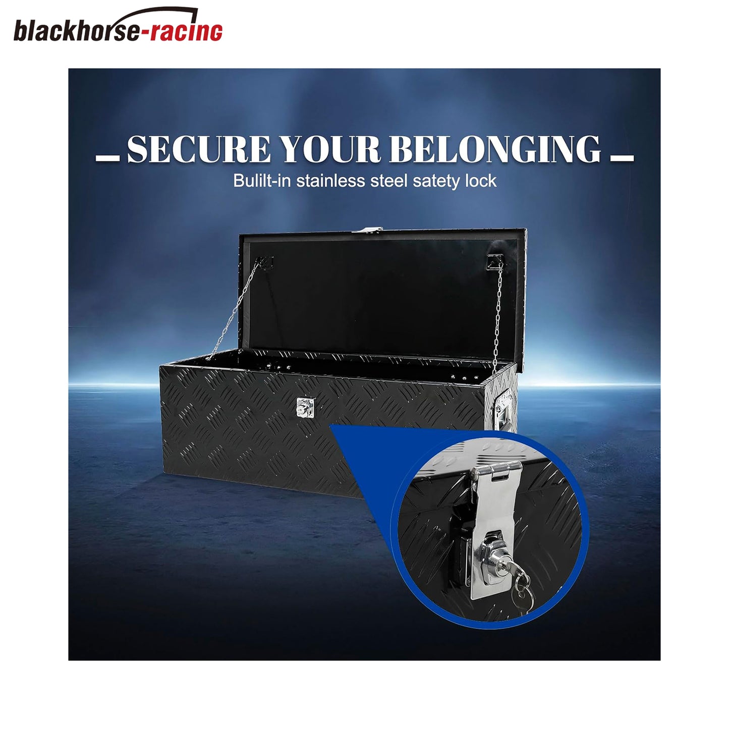 
                  
                    76.2 cm black aluminum base truck box with side handles – Heavy-duty pickup truck storage box – Trailer storage toolbox (76.2 × 33.0 × 25.4 cm)
                  
                