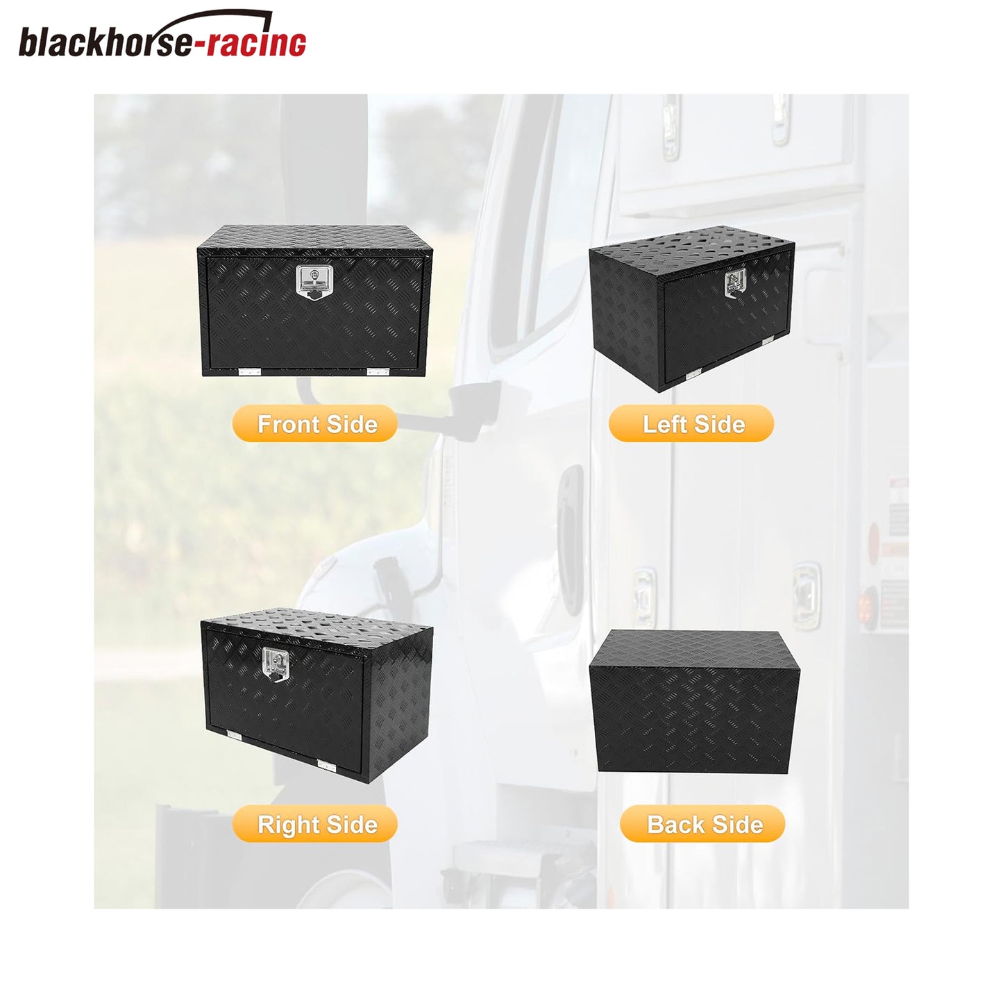 
                  
                    30-inch toolbox storage container with lock and key – suitable for pickup trucks, RVs, trailers, and heavy-duty waterproof black boxes.
                  
                
