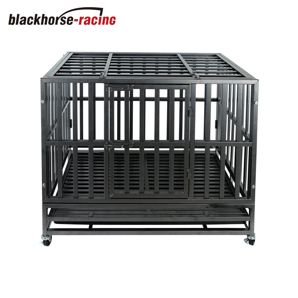 37Inch Heavy Duty Dog Cage Kennel Strong Metal Dog Cage
