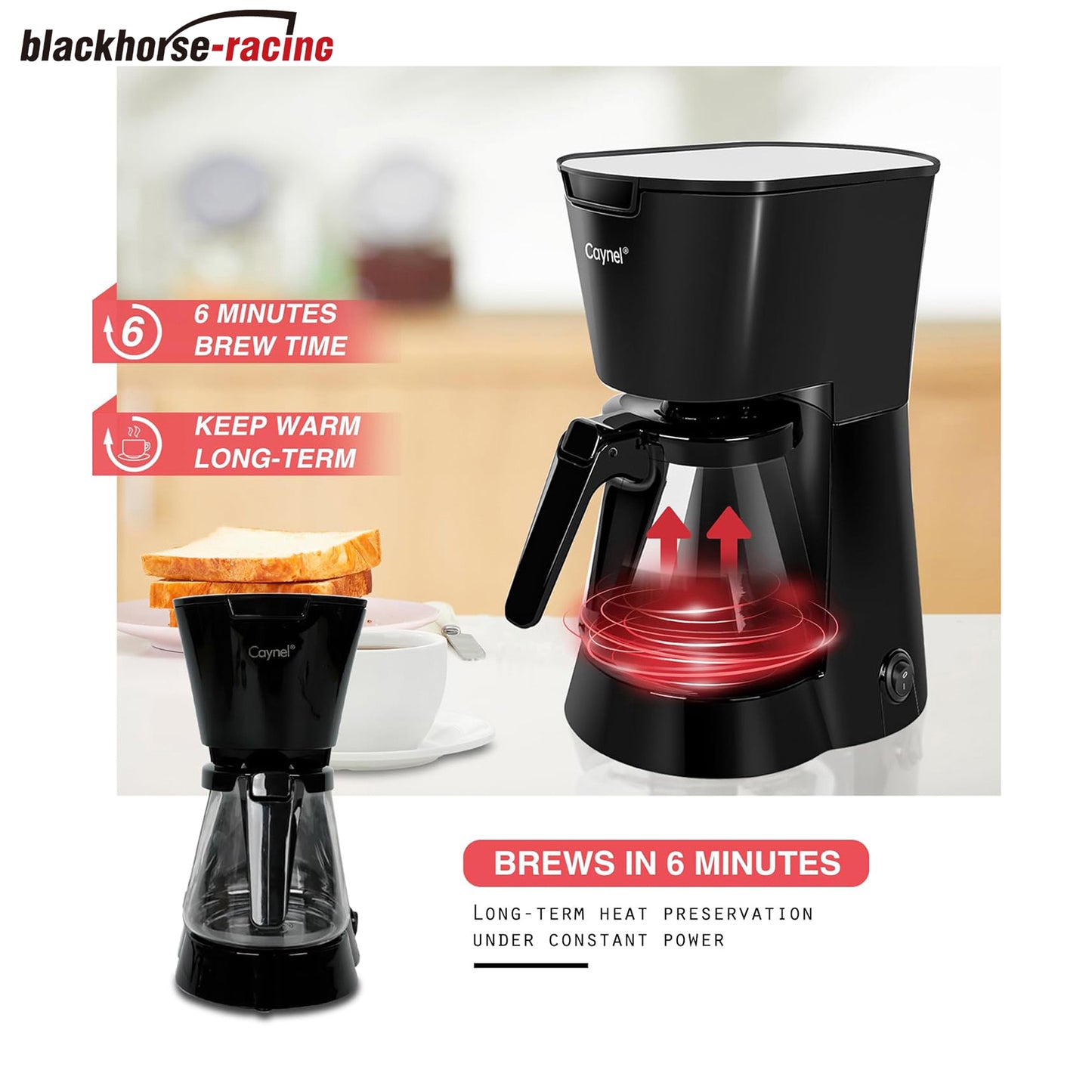 
                  
                    Drip Coffee Machine With 750ML Removable Water Reservoir- 120V 5 Cups Drip Coffee Machine for Home, Office, Convenient and User Friendly with Permanent Filter (Black)
                  
                