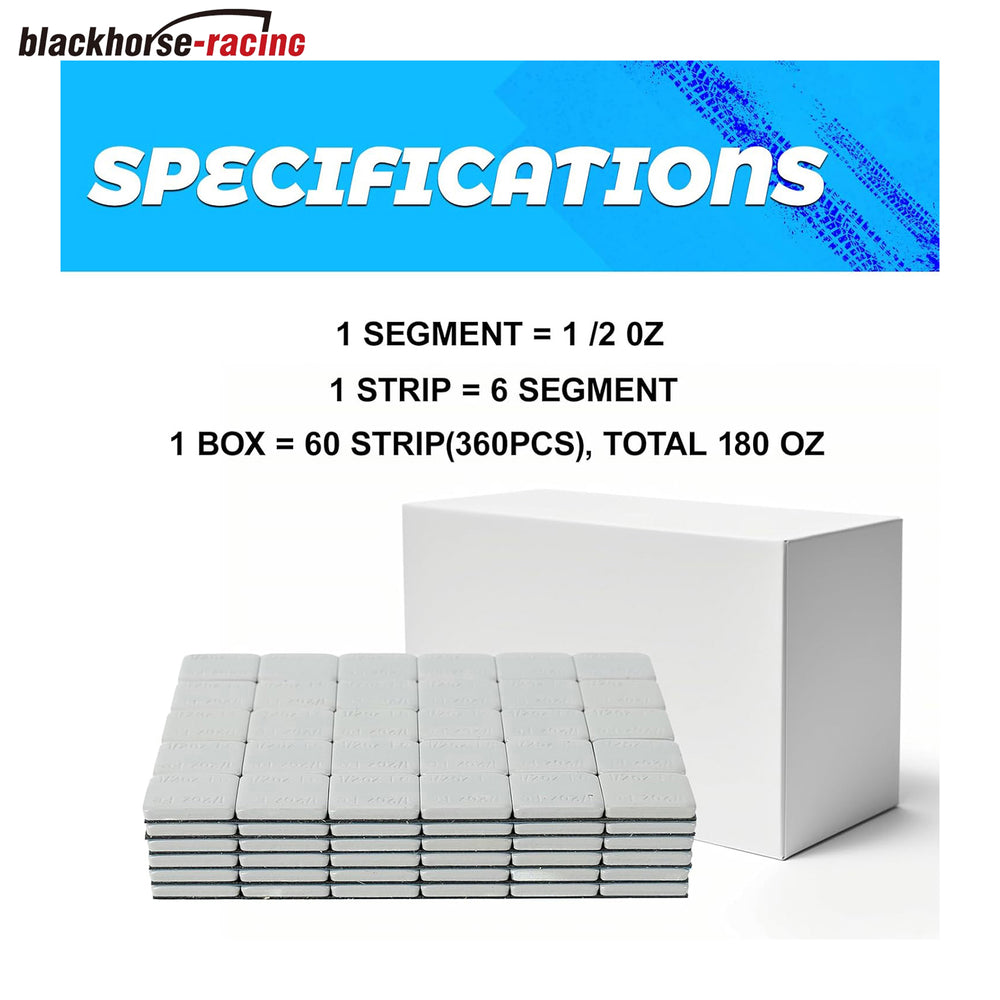 
                  
                    1/2oz. Stick on Wheel Weights, Tire Balancing Wheel Weights for Motorcycles, Cars, Trucks, SUVs, Low Profile, Total 360pcs 180oz. Grey
                  
                
