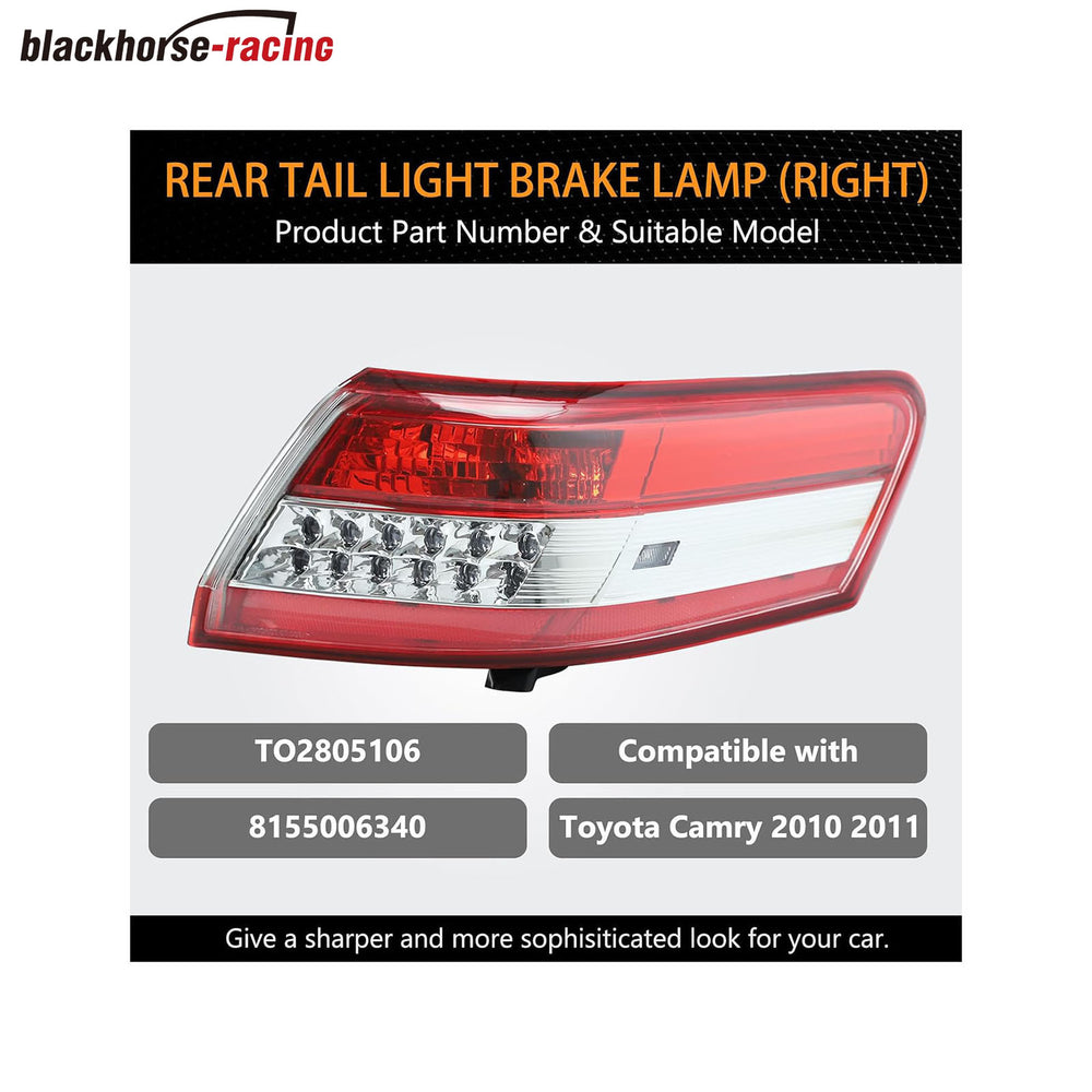 
                  
                    Rear Tail Light Brake Lamp Passenger Right Side Compatible with Toyota Camry 2010-2011 (Submodel: Base, LE, SE, XLE)
                  
                
