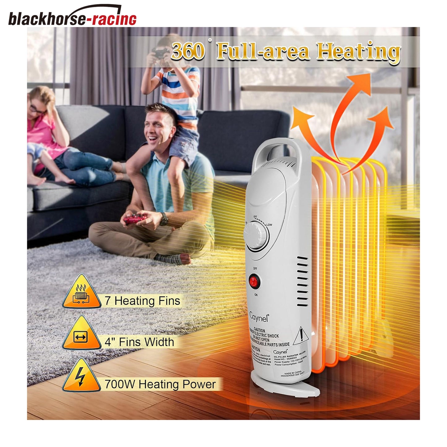 
                  
                    7-Fin Electric Indoor Space Heater, Quiet Portable Room Heat with Thermostat, Energy Saving, Full Room Heater with Safety Features, Fast Heating, White
                  
                