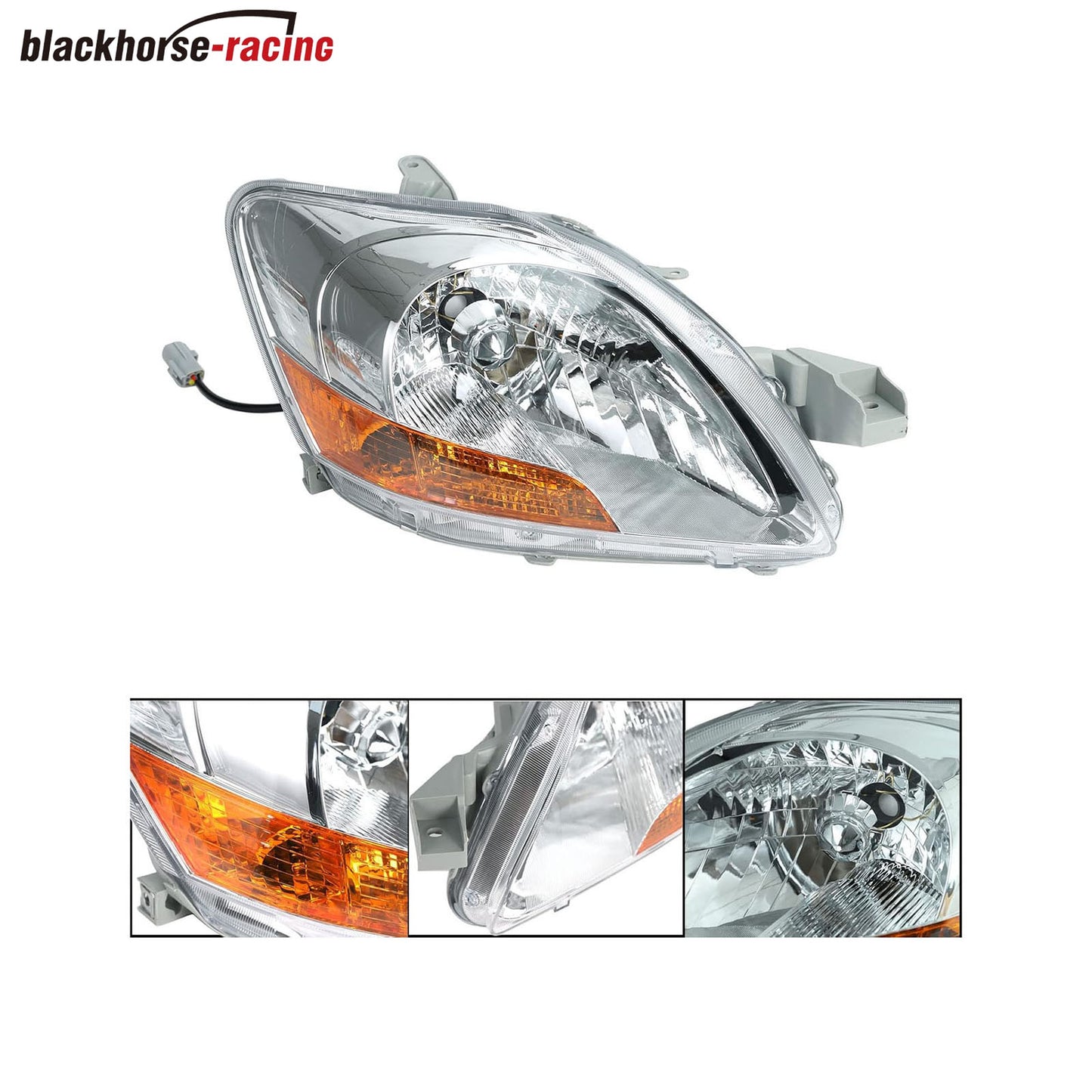 
                  
                    Chrome Housing Headlights Headlamps Assembly with Amber Corner Compatible with 2007-2011 Toyota Yaris Driver and Passenger Side 8117052740 8113052750
                  
                
