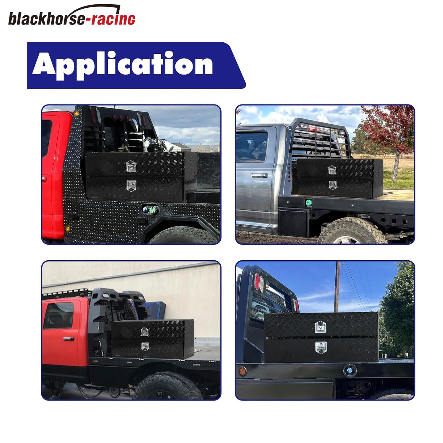 
                  
                    Aluminum Truck Tool Box w/Two Door,5 Bar Tread Truck Storage box w/Lock For Organization,Multifunction Black 48"x21"x15" Truck Toolboxes, For Truck,Trailer,RVs,Toolroom,Garage.
                  
                