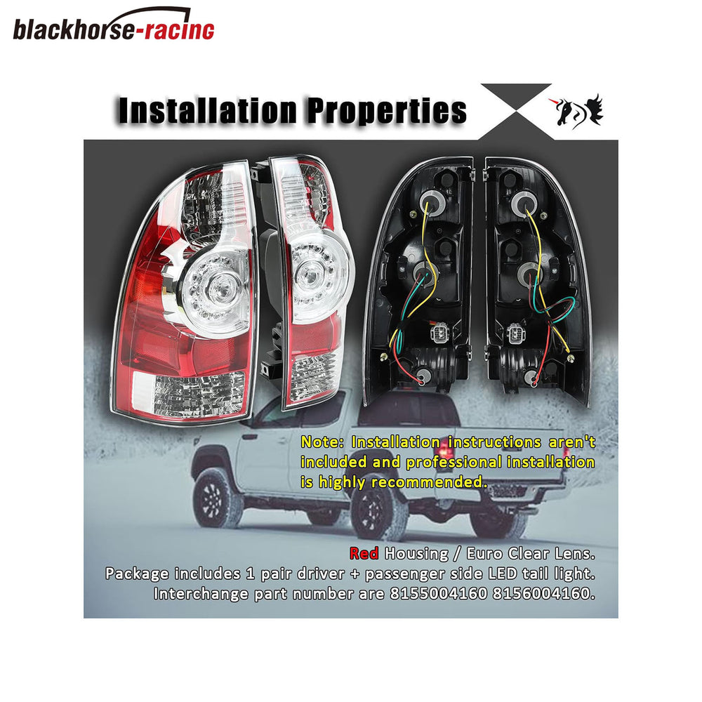 
                  
                    LED Tail Lights Lamps Assembly, Left Driver Side and Right Passenger Compatible with Toyota Tacoma Pickup 2005-2015, Replaces 8155004160 8156004160, 1 Pair
                  
                
