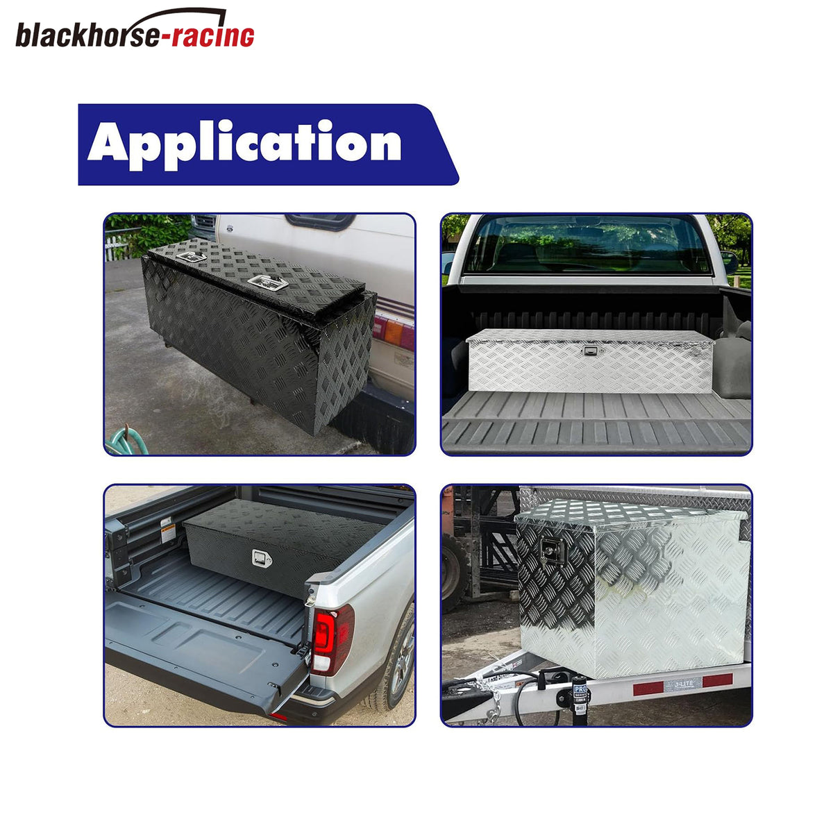 
                  
                    34.5 × 12.75 × 6.4 inches – Black aluminum pickup truck bed storage trailer tongue tool box with lock and key; 5 pedals
                  
                