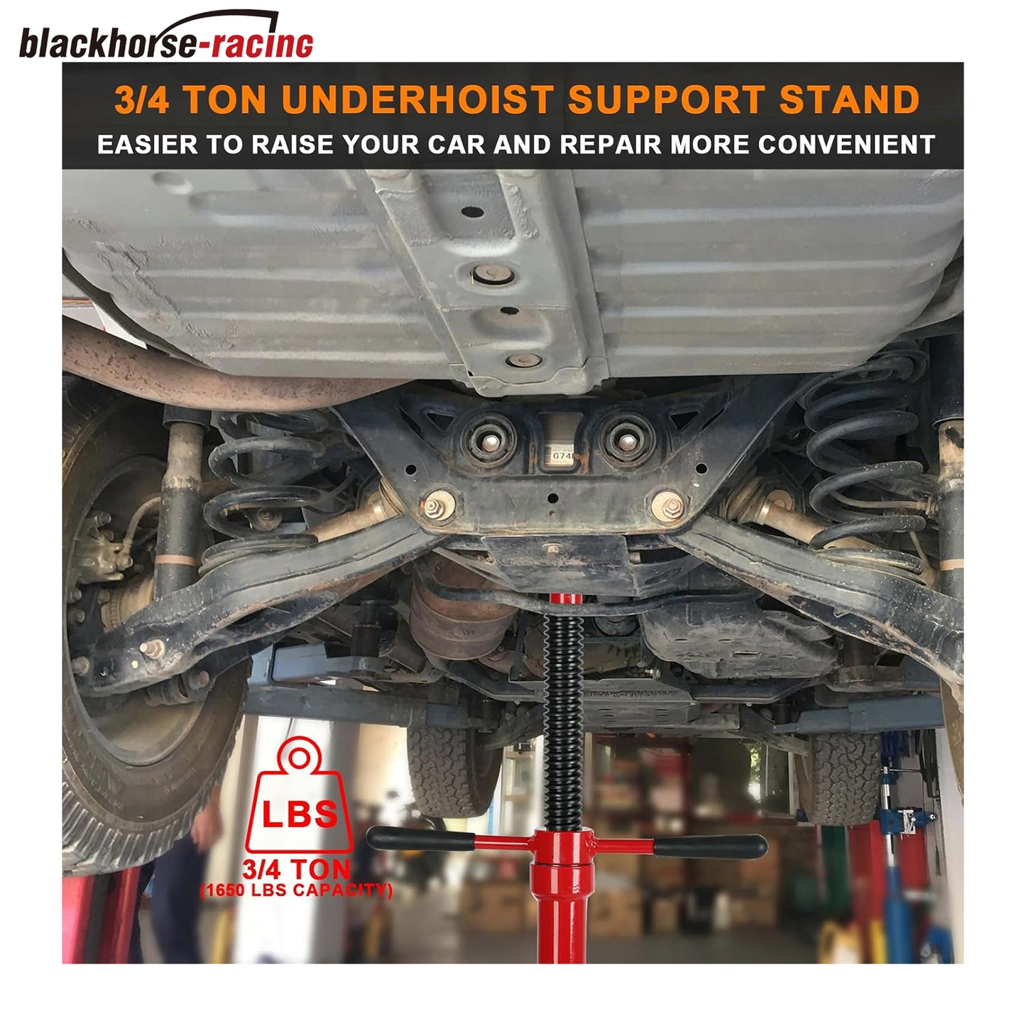 
                  
                    Underhoist Support Stand, 3/4 Ton Capacity, 12 Inch Diameter Base, Contoured Saddle, Bearing Mounted Spin Handle, Self-Locking Acme Threaded Screw
                  
                