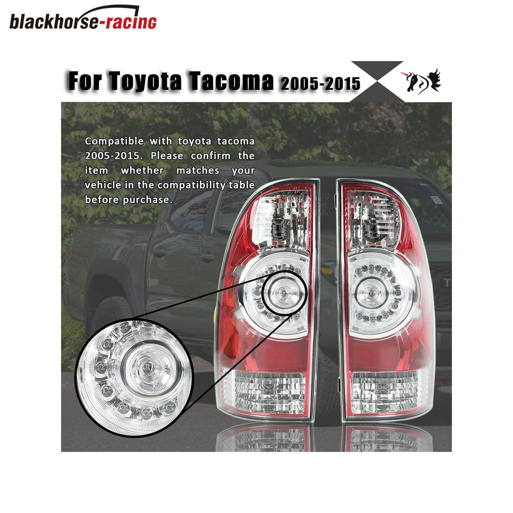 
                  
                    LED Tail Lights Lamps Assembly, Left Driver Side and Right Passenger Compatible with Toyota Tacoma Pickup 2005-2015, Replaces 8155004160 8156004160, 1 Pair
                  
                