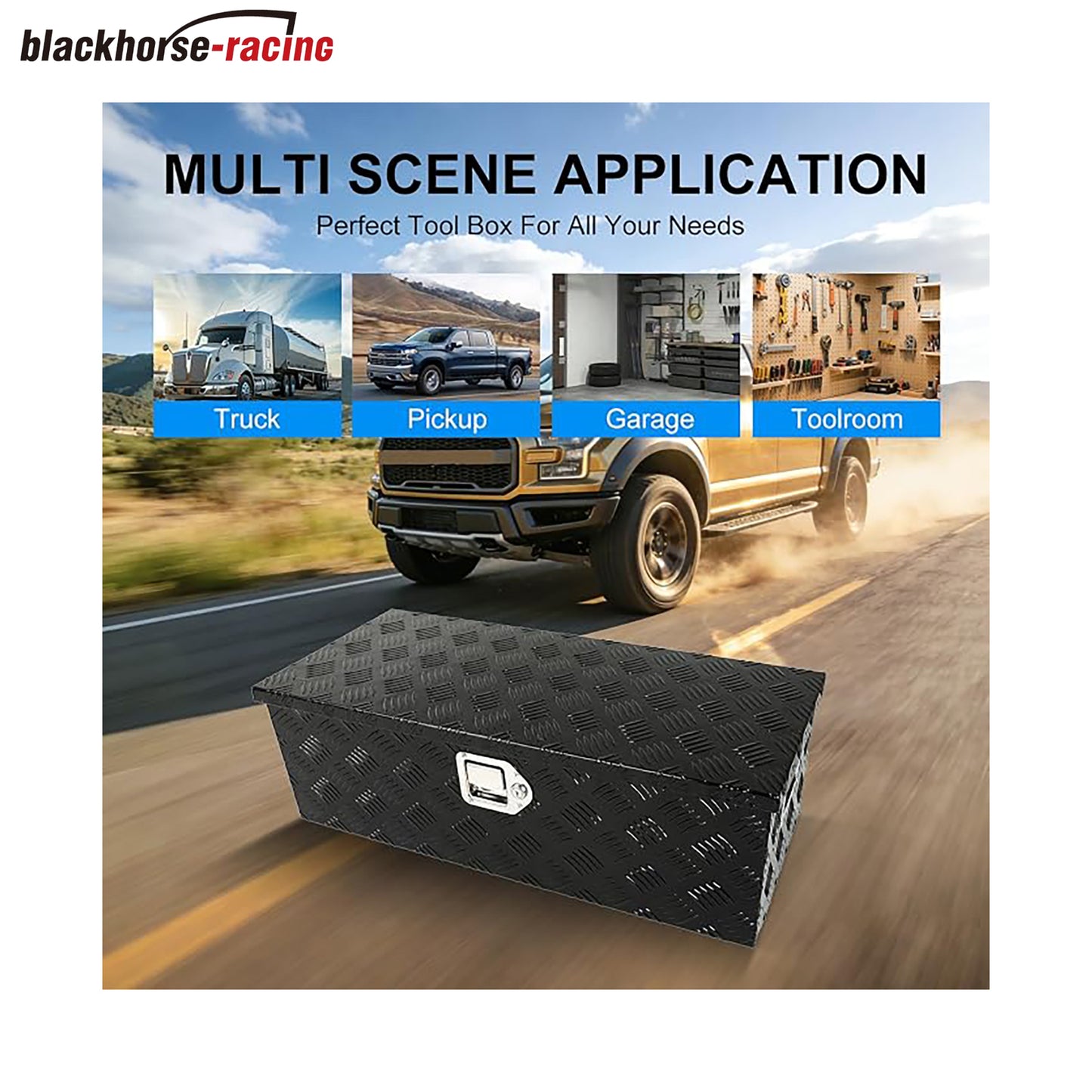 
                  
                    30 "x 33" x 10" – Black Heavy-Duty Aluminum Pickup Truck Tool Box
                  
                