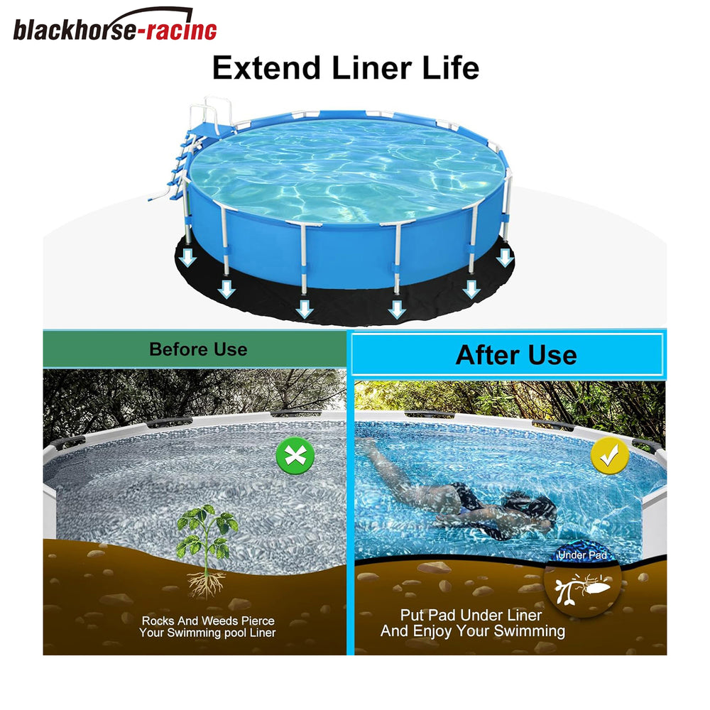 18 Foot Round Swimming Pool Liner Pad Pre-Cut Pool Pads for Above Ground Pool,Prolong Life of The Liner, Eco-Friendly Felt is Effective in preventing Piercing,Black