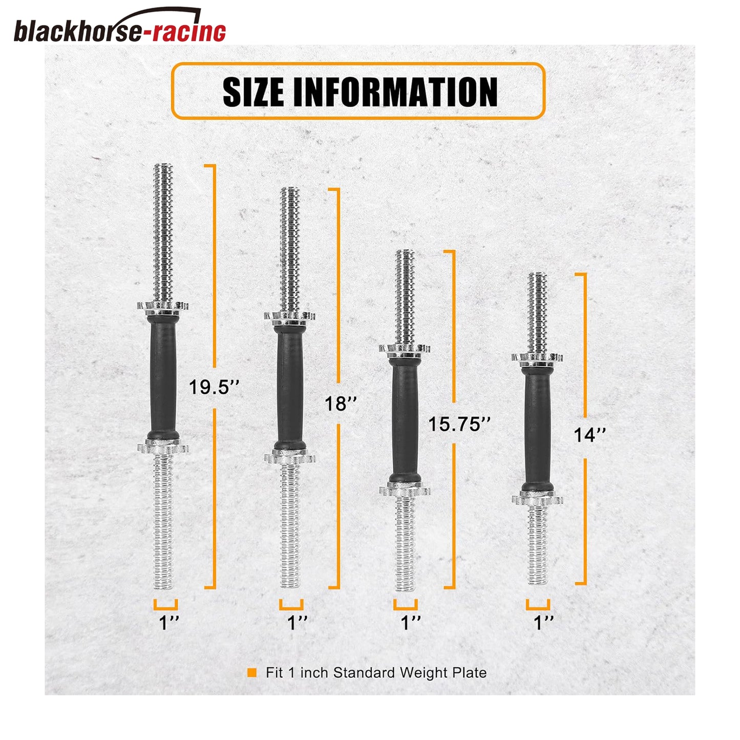 
                  
                    Threaded Dumbbell Rubber/Chrome Handles 1 Inch Pair, Adjustable Dumbbell Bar Handles, Fits Standard Weight Plates with 1” Diameter, for Gym Workouts, Exercise, Weightlifting, Sold in Pair
                  
                