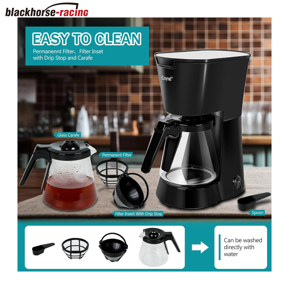 
                  
                    Drip Coffee Machine With 750ML Removable Water Reservoir- 120V 5 Cups Drip Coffee Machine for Home, Office, Convenient and User Friendly with Permanent Filter (Black)
                  
                