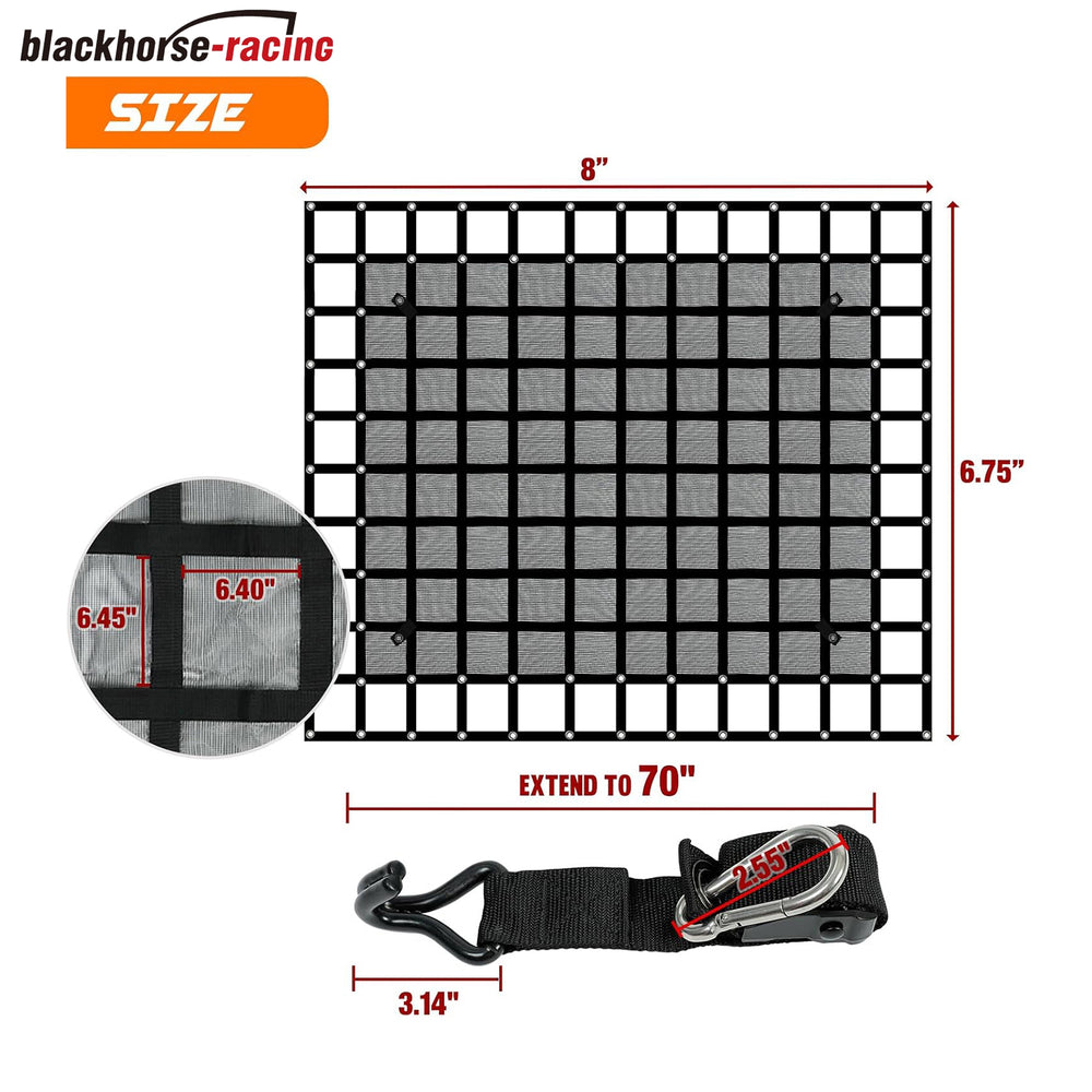 Heavy Duty Truck Cargo Net with Mesh, 6.75 ft x 8 ft 1500LBS Capicity Truck Bed Cargo Net, Stretchable Cargo Net with Straps & Cam Buckles & J-Hooks for Pickup Truck Bed (81