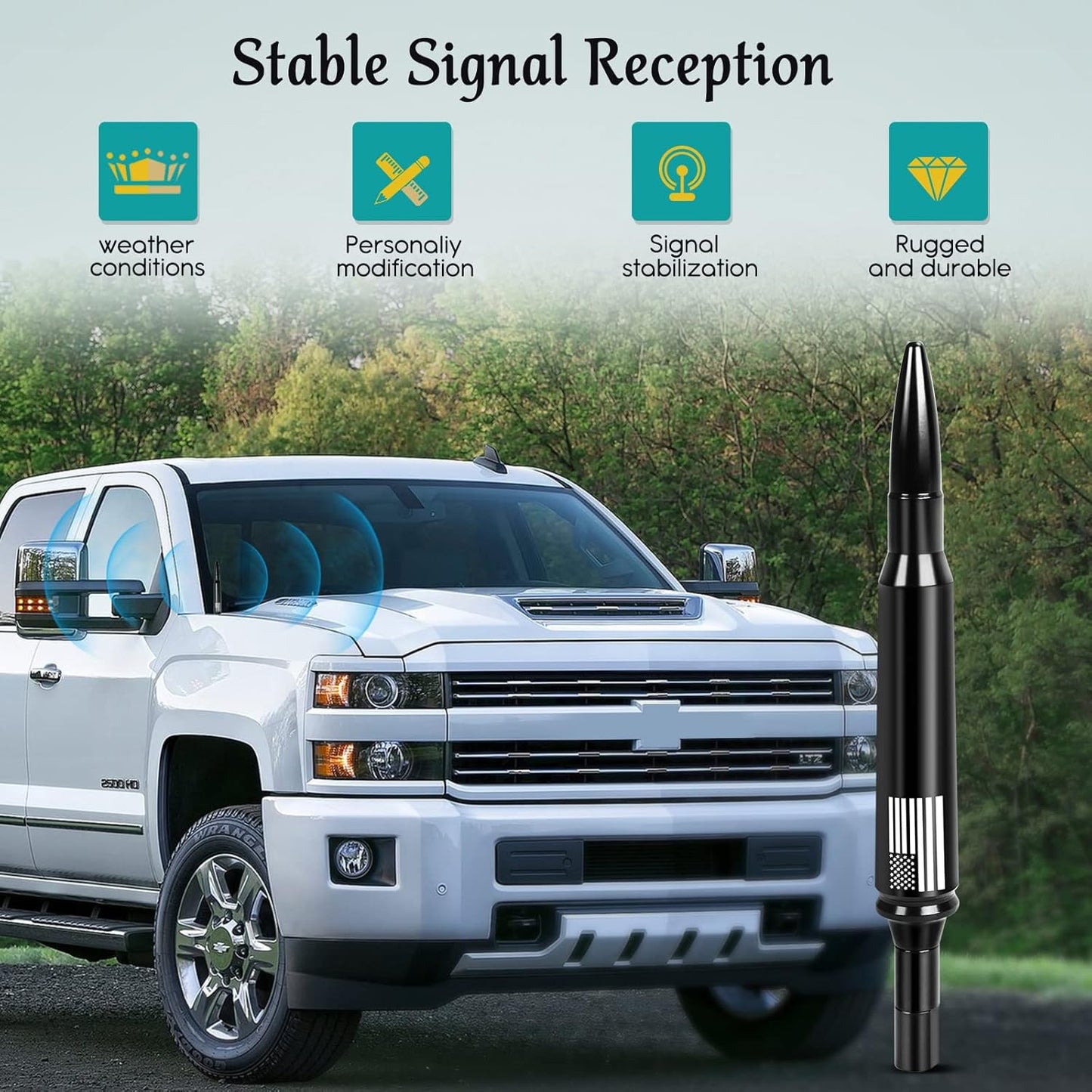
                  
                    5.7" Short Antenna for Car Truck Compatible with F150 2009-2023 and Silverado 1500 2500 3500, Radio Antenna Accessories
                  
                
