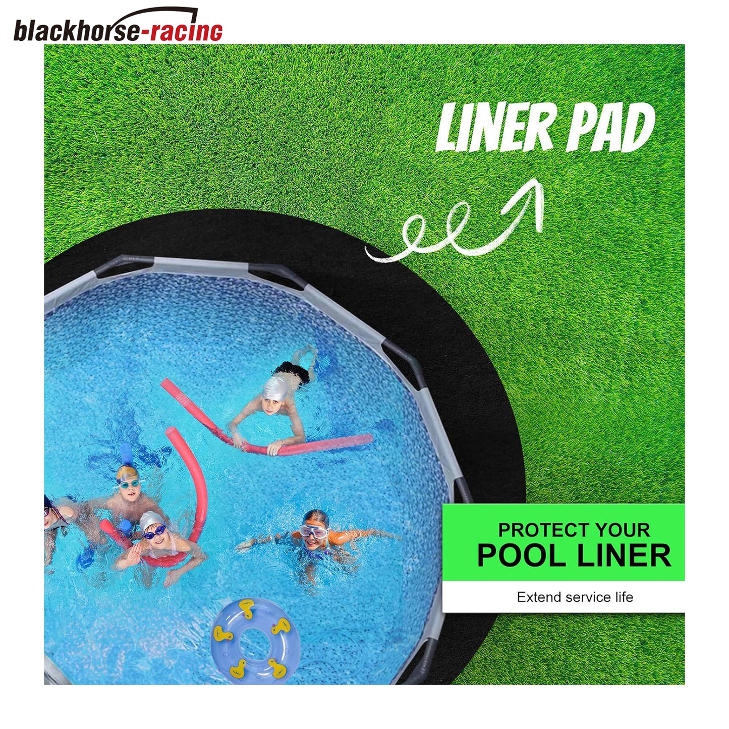
                  
                    18 Foot Round Swimming Pool Liner Pad Pre-Cut Pool Pads for Above Ground Pool,Prolong Life of The Liner, Eco-Friendly Felt is Effective in preventing Piercing,Black
                  
                