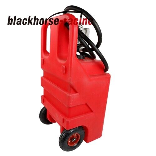 Portable Fuel Tank With 12 V Fuel Transfer Pump 15 GPM With Handle 32 Gallon