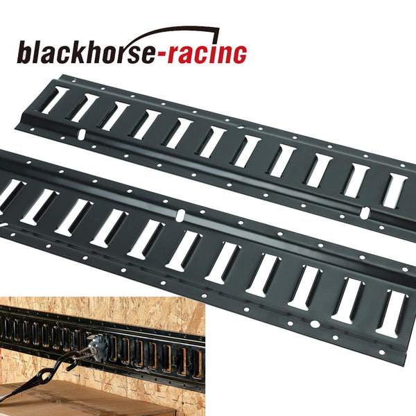 4X 2' E Track (Horizontal Black) for Enclosed Trailer Cargo Truck Van Hauler 2ft