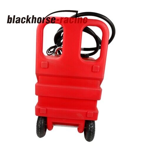 Portable Fuel Tank With 12 V Fuel Transfer Pump 15 GPM With Handle 32 Gallon