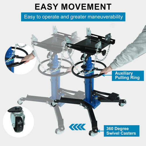 Telescopic Transmission 1100lbs .5T Capacity 2Stage Hydraulic Jack w/ Foot Pedal