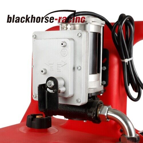 Portable Fuel Tank With 12 V Fuel Transfer Pump 15 GPM With Handle 32 Gallon