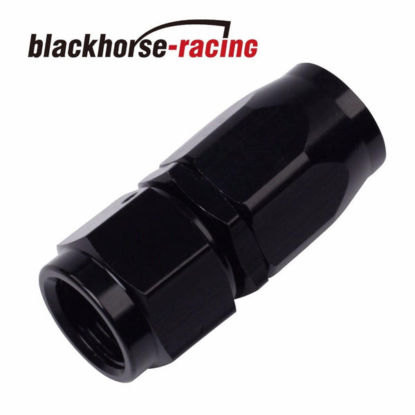 2PC Black AN 6 Straight Aluminum Swivel Oil Fuel Line Hose End Fitting 6-AN - www.blackhorse-racing.com