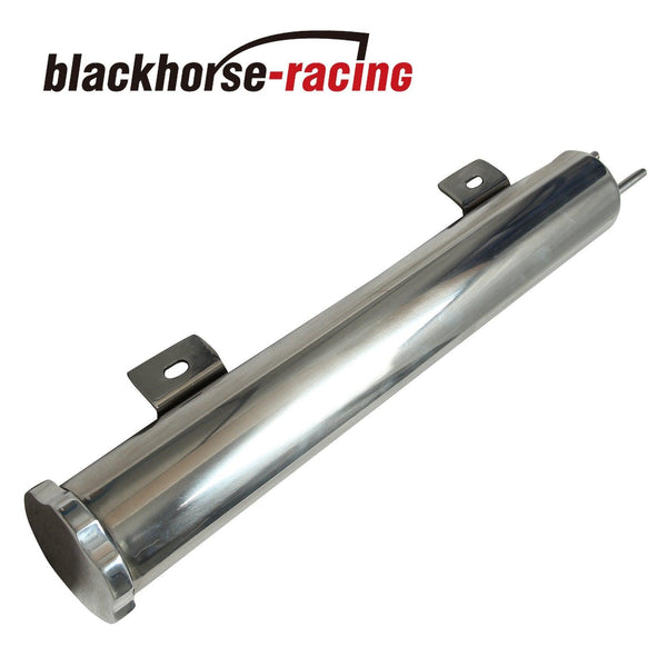 2'' x 15'' Polished STAINLESS Steel Radiator Overflow Tank Universal - www.blackhorse-racing.com