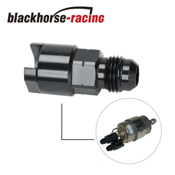 Black Fuel Adapter Fitting 6AN to 3/8 GM Quick Connect w/ Thread Retainer Female - www.blackhorse-racing.com