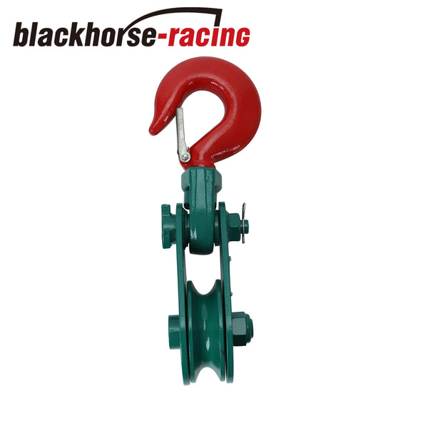 Snatch Block With Hook 4 Ton 4 1/2" Wire Rope Sheave Wrecker Tow Truck Recovery