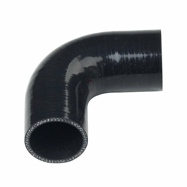 4ply 2.25" 57mm 90D 5mm High Performance Coupler Black Universal Silicone Hose - www.blackhorse-racing.com