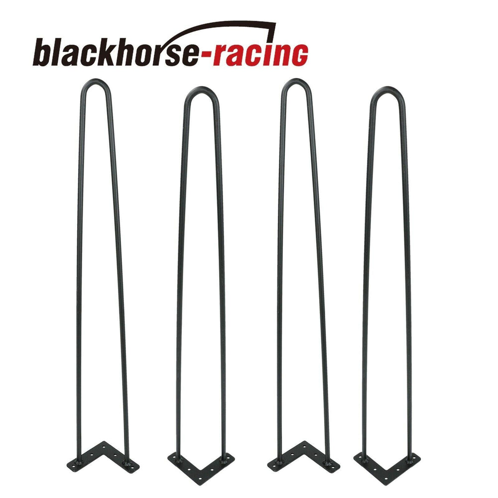 30" Coffee Table Metal Hairpin Legs Solid Iron Bar Black Set of 4 - www.blackhorse-racing.com