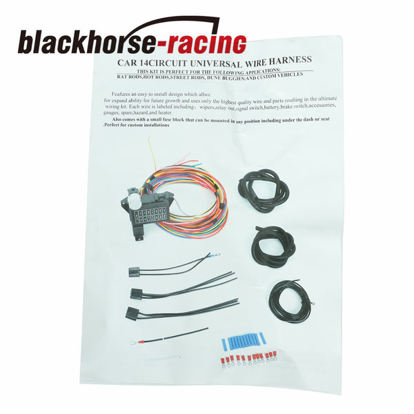 New Race 14 Fuse 12-14 Circuit Wire Harness - US GXL COPPER WIRE Universal