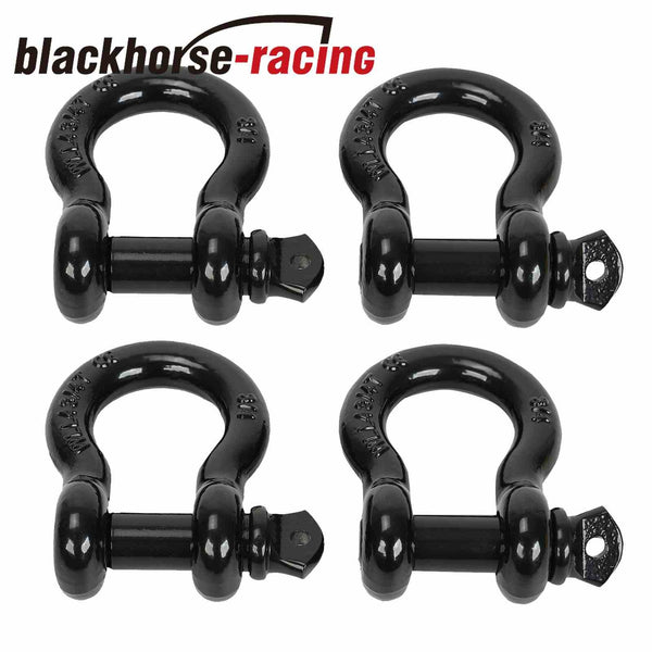 (4) 3/4" D Ring Shackle 57,000 lbs Maximum Break Strength Fits Vehicle Recovery