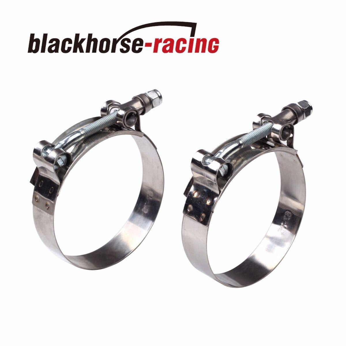 2PC For 3-1/4'' Hose (3.5"-3.82") 301 Stainless Steel T Bolt Clamps 89mm-97mm - www.blackhorse-racing.com