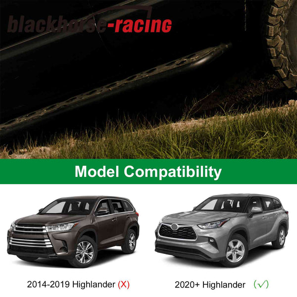Pair Running Boards Side Steps Nerf Bar For 2020 2021 2022+ Toyota Highlander
