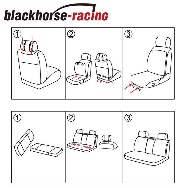 Luxury PU Leather 13PCS Car Seat Cover Front+Rear Cushions Universal Updated Set