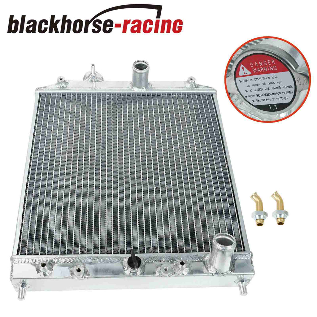 Speed Daddy 3-Row Aluminum Racing Radiator + 2x 12" Fans For 1994-1995 Ford Mustang V8/V6 Manual Trans