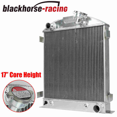 Fit 1932 Ford Low-Boy Chop Hot Rod w/Chevy Engine 17"High Aluminum 3Row Radiator