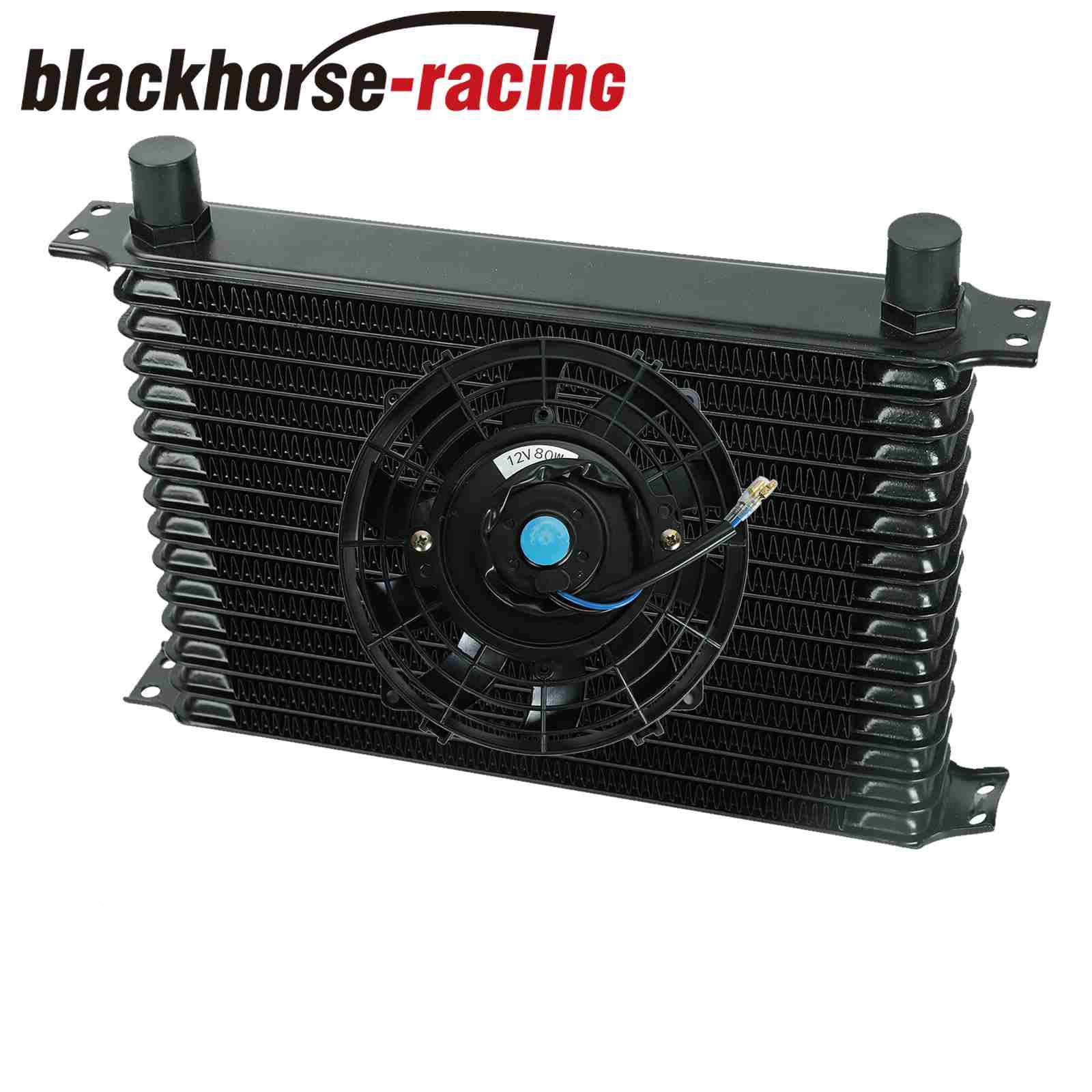 Aluminum 15Row Radiator Transmission Oil Cooler+7"Cooling Slim Fan Kit